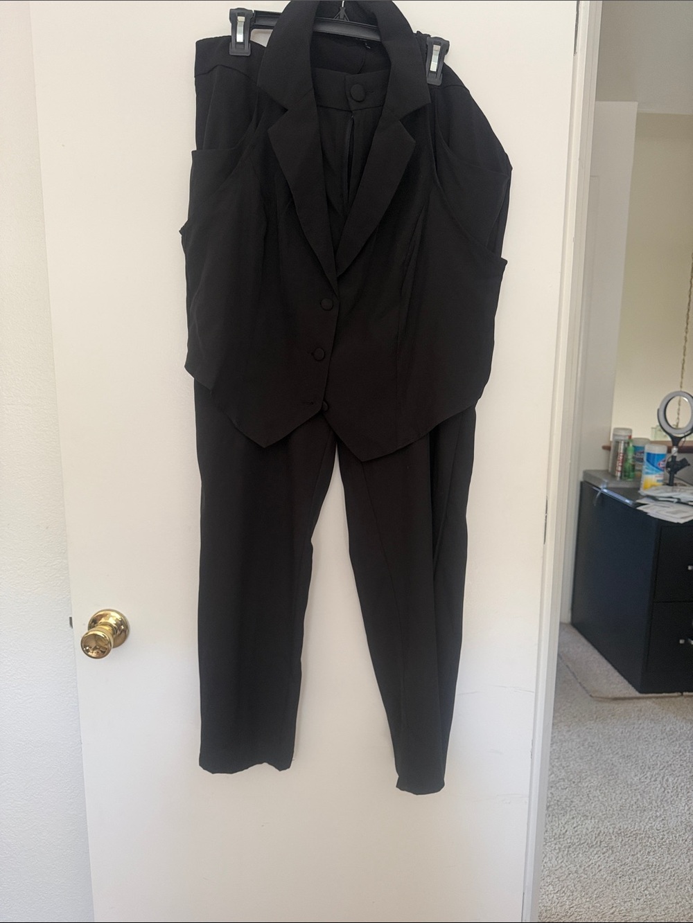 SHEIN Black Tailored Vest and Pants Two-Piece Set